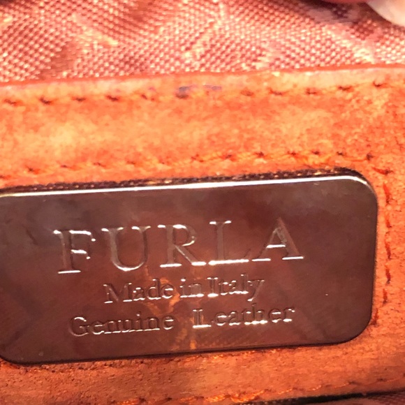 Furla croc leather and suede clutch - Picture 7 of 9